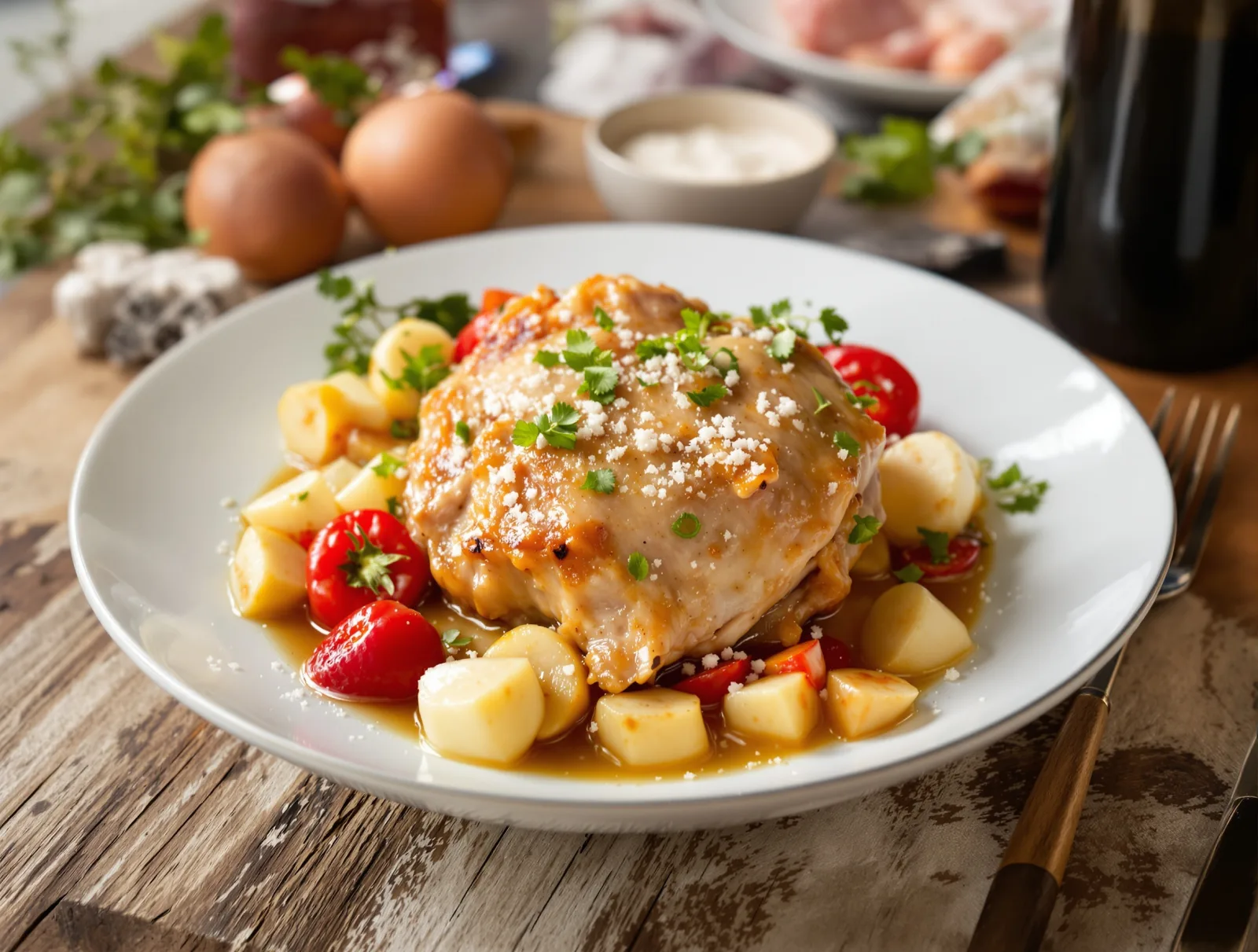 Varené bravčové koleno s cesnakom